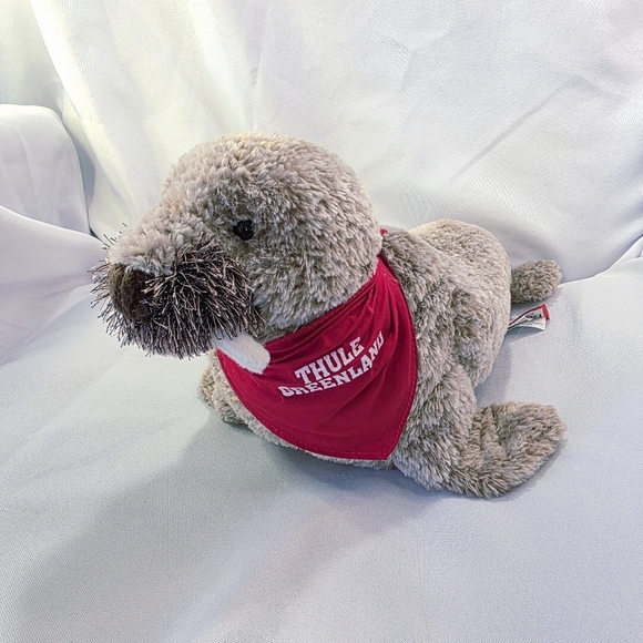 Douglas Walrus Plush Thule Greenland Bandana Silky Soft Brown Frosted 16 Inch - Picture 11 of 11